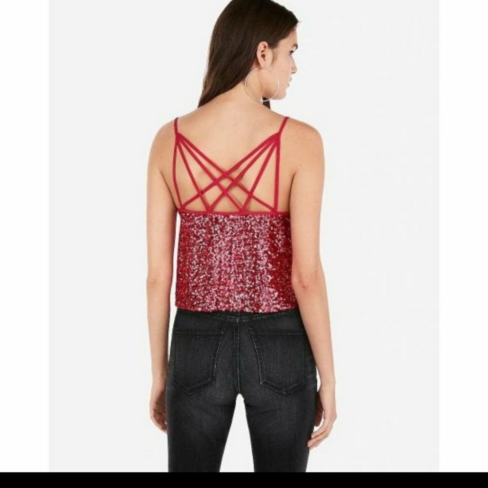 Sparkle and shine express cross back top crop spaghetti strap NWT